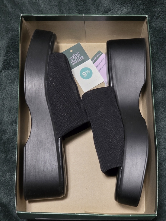 wild fable Shoes - wild fable Black Platform Slip-On Sandals